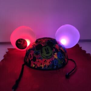 Disney Parks World of Color "Glow With The Show" Mickey Mouse ears hat rainbow